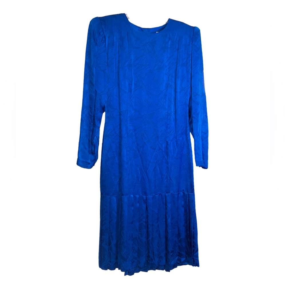 Argenti Vintage 100% Silk Dress Size 10 Royal Blue